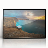 Large abstract wall art featuring vibrant Caribbean scenery on framed acrylic, suitable for modern art wall decor.