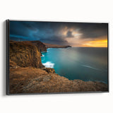 Black and white framed canvas of a vintage Puerto Rican landscape, ideal for bedroom wall decor.