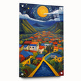 Acrylic print of a Caribbean Saint Lucia scenery, featuring vibrant ocean blues and lush greens, ideal for dining room decor.
