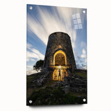 Acrylic print of the Caribbean Virgin Islands in blue and green tones, suitable for bedroom or dining room decor.