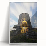 Framed acrylic print of a Caribbean Virgin Islands scenery in mid-century modernist style, ideal for nursery wall art.