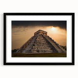 Extra large framed abstract art print featuring a colorful, textured depiction of a Central American scenery.