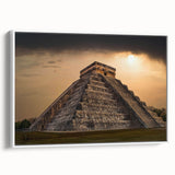 Vintage poster art of a Belize scenery on a framed canvas, featuring vibrant colors, ideal for living room decor.