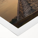 Art deco poster of a Central American scenery in Belize, featuring pastel shades, on rolled canvas.