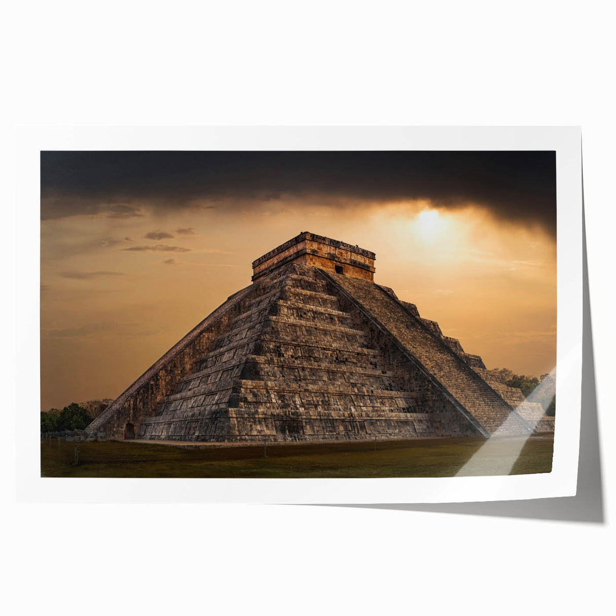 Rolled print of a Belize scenery with vibrant green and blue hues, ideal for art wall dining room decor.