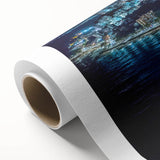 Art deco poster of a serene El Salvador landscape with soft pastel hues on rolled canvas, ideal for nursery wall art.