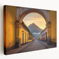 Stretched canvas depicting a vibrant Central American landscape, ideal for kitchen wall art.