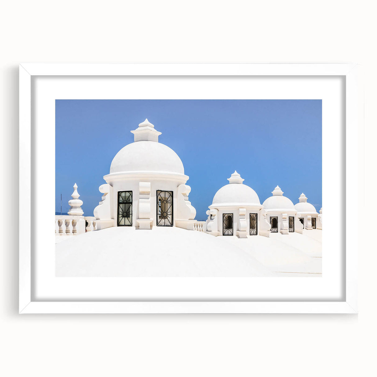 Extra large abstract art print of Central American scenery in textured style.