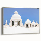 Framed canvas featuring a vintage-style landscape painting of Nicaragua with colorful art on a black background.