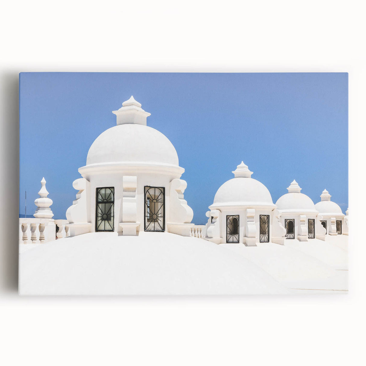 Black and white photograph of a Nicaraguan landscape on stretched canvas, ideal for kitchen wall art.