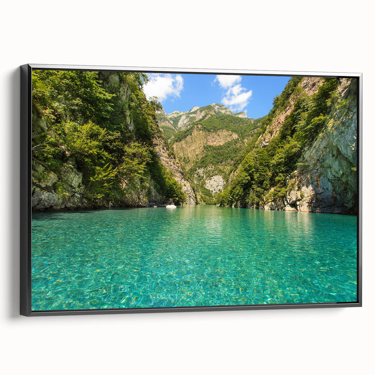 Black and white landscape art painting of a European scenery on framed canvas, suitable for bedroom decor.
