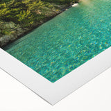 Art deco poster of an Albanian landscape in muted earth tones on rolled canvas, ideal for dining room wall art.