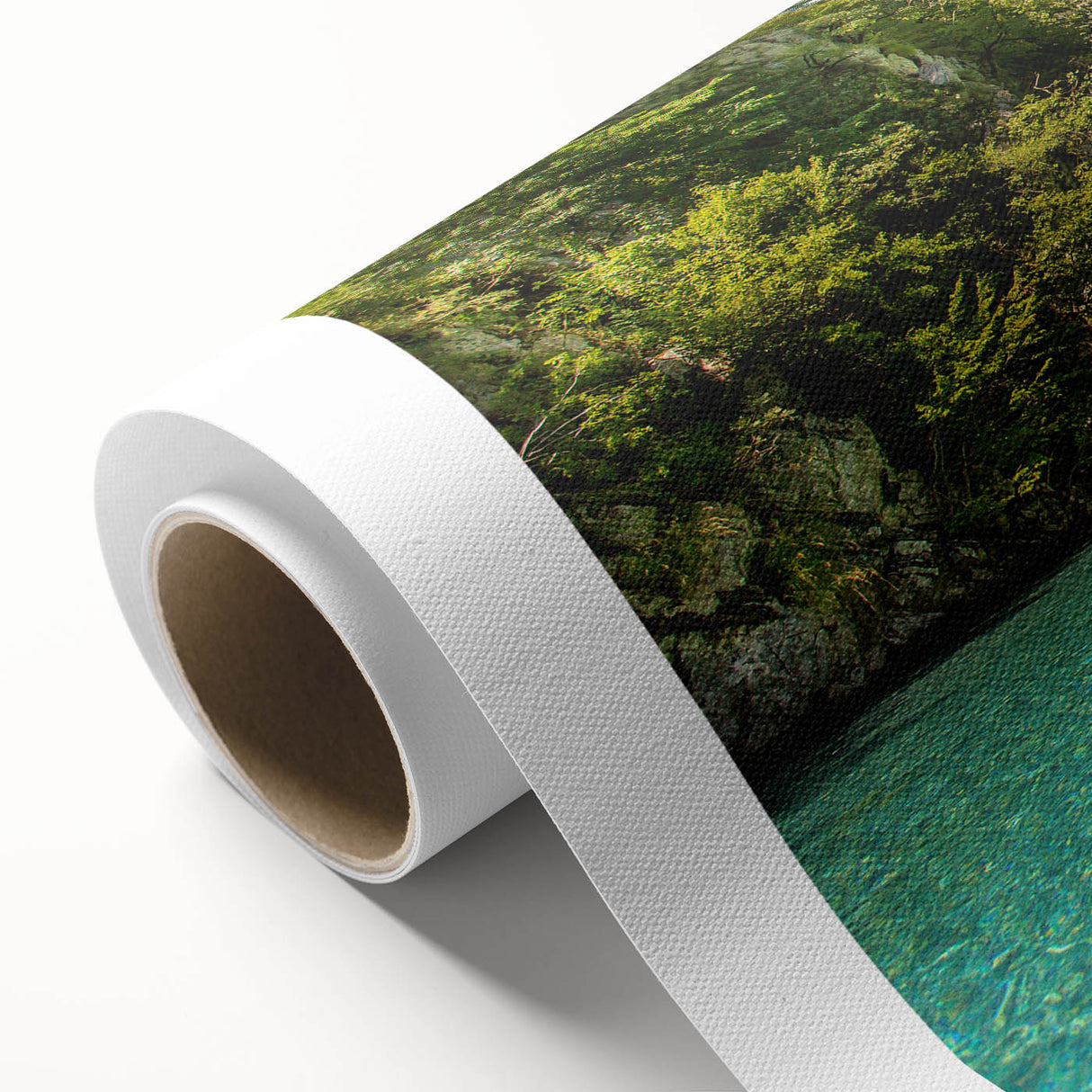 Art Deco poster featuring a scenic Albanian landscape on rolled canvas, ideal for nursery wall art or dining room decor.