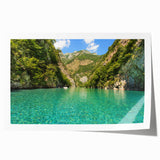 Extra large rolled print featuring a scenic Albanian landscape with vibrant greenery and floral elements.