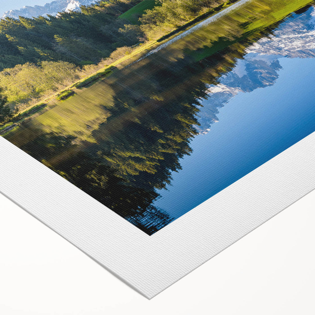 Art deco poster of an Austrian landscape on rolled canvas, featuring muted earth tones, ideal for dining room wall art.