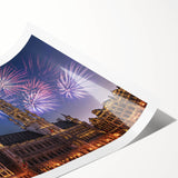 Extra large rolled print of line art flowers in soft pastel shades, ideal for large living room wall art.