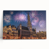 Black and white photograph of a scenic European street on stretched canvas, suitable as large kitchen art.