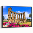 Black and white wall art depicting a vintage European landscape on framed canvas, ideal for bedroom decor.