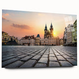 Acrylic print of Prague scenery in muted colors, ideal for bedroom or dining room decor.