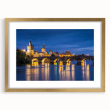 Abstract art print of the Czech Republic scenery in muted earth tones, framed with a gold mat.