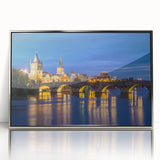 Framed acrylic print of a Czech Republic scenery in muted earth tones, ideal for modern art wall decor.