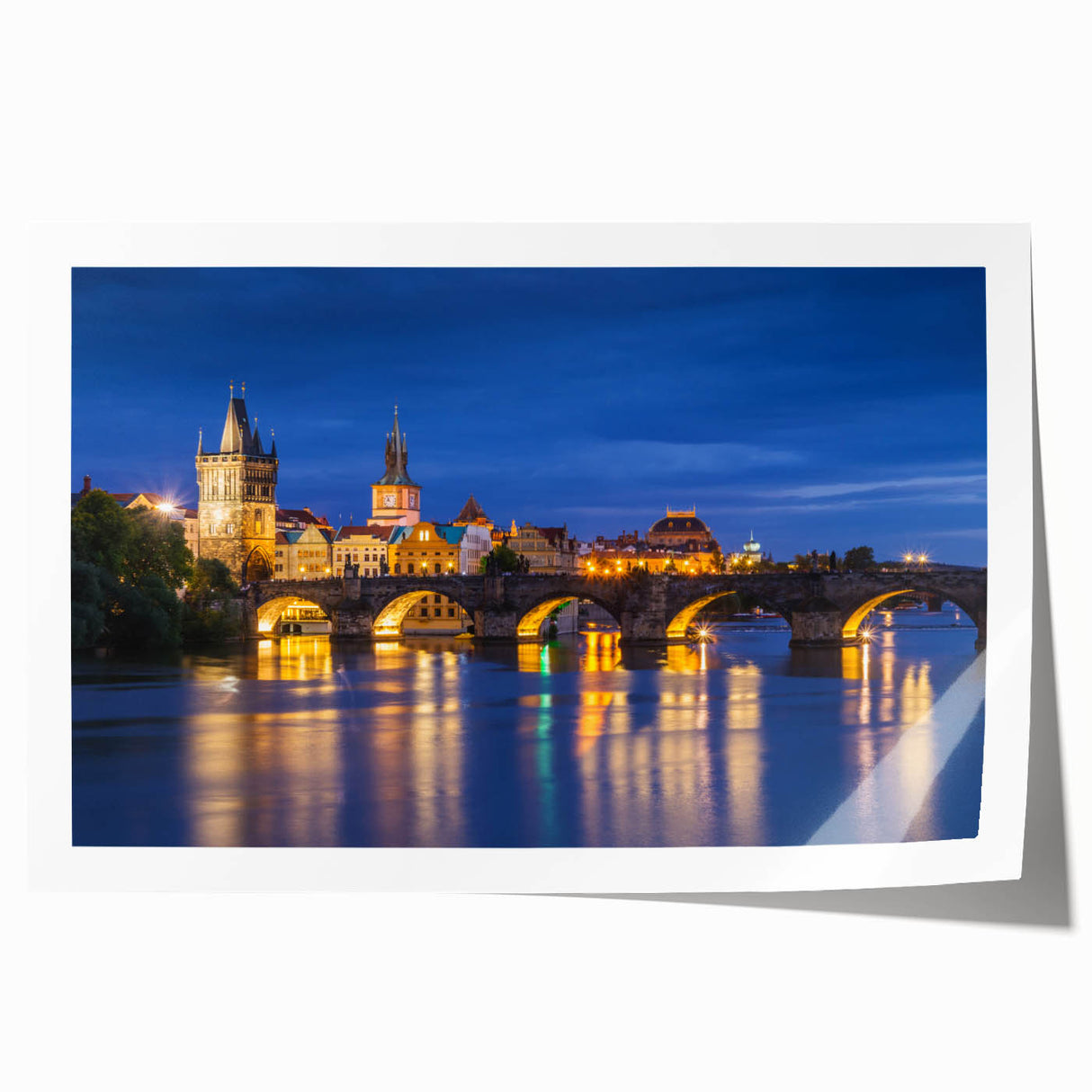 Rolled print of a Czech Republic landscape with vivid green and blue tones, ideal for art wall dining room.