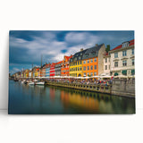 Black and white image of a European cityscape on large stretched canvas, suitable for kitchen wall art.