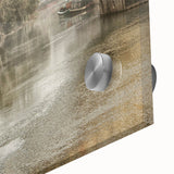 Large abstract wall art of Bath, England, in muted earth tones on acrylic glass, suitable for dining room decor.