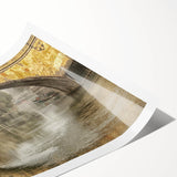 Extra large wall art featuring line art flowers in muted earth tones on a rolled print, ideal for large living room decor.