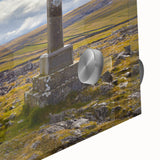 Acrylic print of a large abstract depiction of Cumbria, England in mid-century modernist style, suited for dining room art.