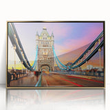 Acrylic print of London scenery, featuring art deco design in gold tones, suitable for modern nursery decor.