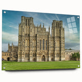 Acrylic print of Oxford scenery with soft hues of blue and gray, ideal for dining room art.