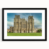 Extra large abstract art print of Oxford scenery in colorful textured style, framed in black, suitable for living room decor.