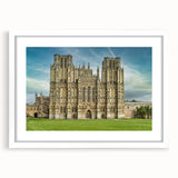 Textured abstract art print of Oxford scenery in muted earth tones on a white framed mat, ideal for bedroom wall decor.