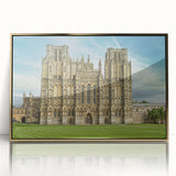 Art deco poster of Oxford scenery depicted in muted gold tones on framed acrylic, suitable for modern art wall decor.