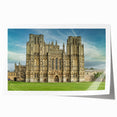 Extra large rolled print depicting a scenic Oxford landscape in muted earth tones, ideal for dining room wall art.