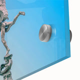 Large abstract wall art depicting Piccadilly, England in muted gray and blue tones on acrylic glass.