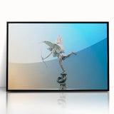 Large abstract wall art depicting Piccadilly Circus in muted colors on a framed acrylic.