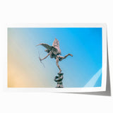 Extra large rolled print of Piccadilly, England with floral motifs in pastel shades, ideal for art wall dining room.