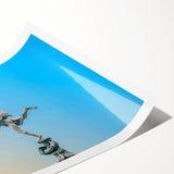 Extra large rolled print featuring line art flowers in muted tones, ideal for large living room wall art.