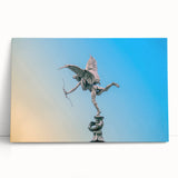 Black and white stretched canvas of Piccadilly, England, ideal for kitchen wall art.