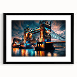 Colorful abstract art print of the Thames River, in vibrant hues on a textured, extra-large canvas.