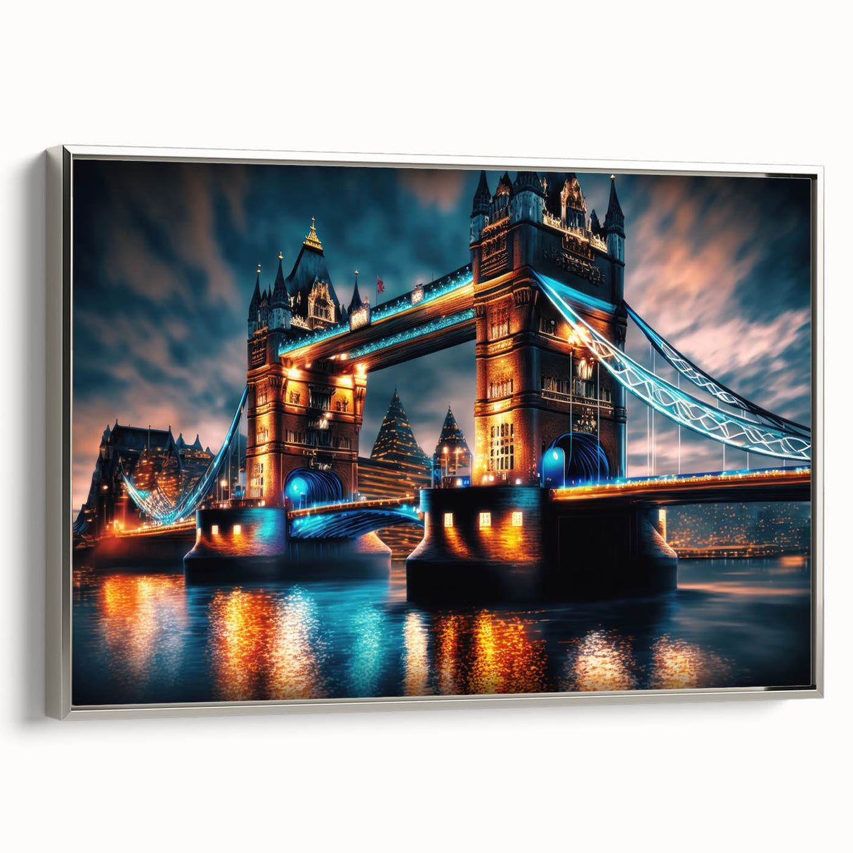 Landscape art painting of the Thames River.