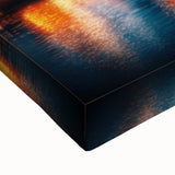 Black and white landscape art painting of the Thames River on stretched canvas, suitable for bedroom wall art.