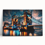 Black and white photo of the Thames River, large stretched canvas, ideal for kitchen wall art.