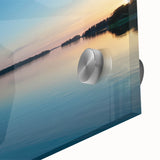 Large abstract wall art depicting a European Finnish landscape in muted earth tones on acrylic glass.