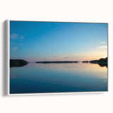 Vintage poster art of a scenic Finnish landscape, featuring colorful art on extra large framed canvas.