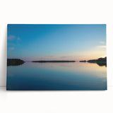 Black and white photograph of a serene Finnish landscape on large stretched canvas, ideal for kitchen wall art.