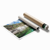 Extra large rolled print of a Corsican landscape with vibrant floral foreground.
