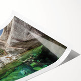 Extra large wall art featuring line art flowers in muted earth tones on a rolled print.